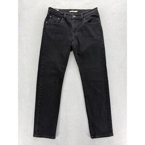 Levis Premium Middy Straight Jeans Womens 29 Gray Charcoal Wash Mid Rise Denim